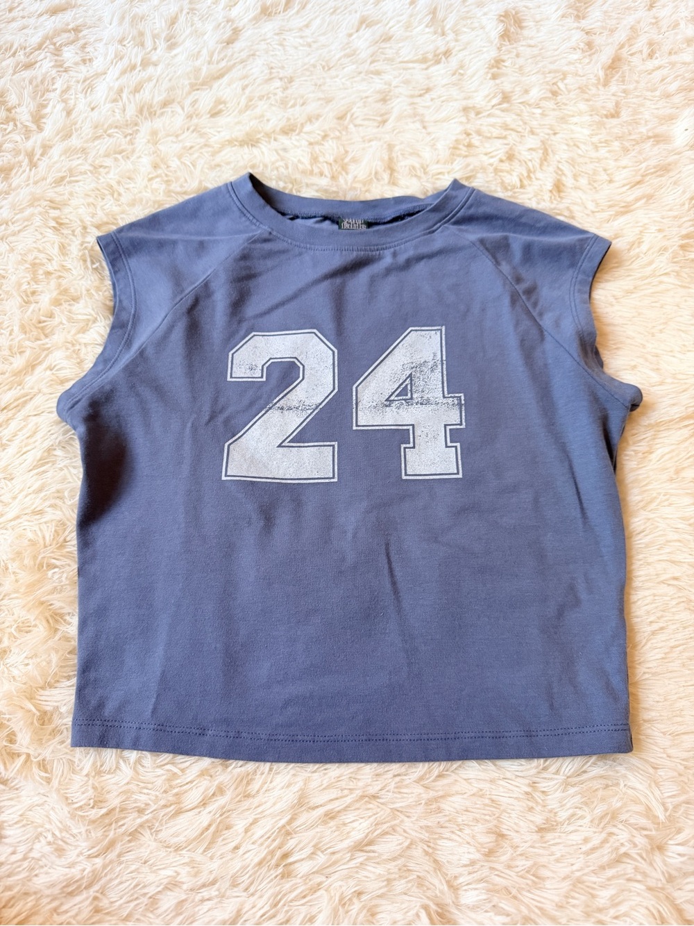 Wild Fable Blue Crop Tank with White '24' Graphic